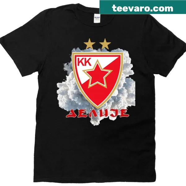 Crvena Zvezda basketball logo t-shirt featuring the team's emblem.