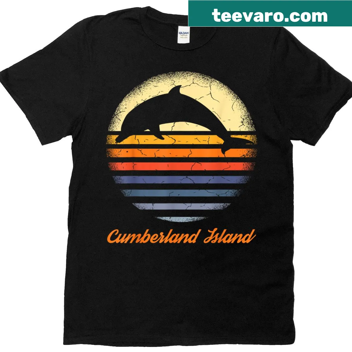 Charming dolphin illustration on nature-themed T-shirt — on a men's t-shirt
