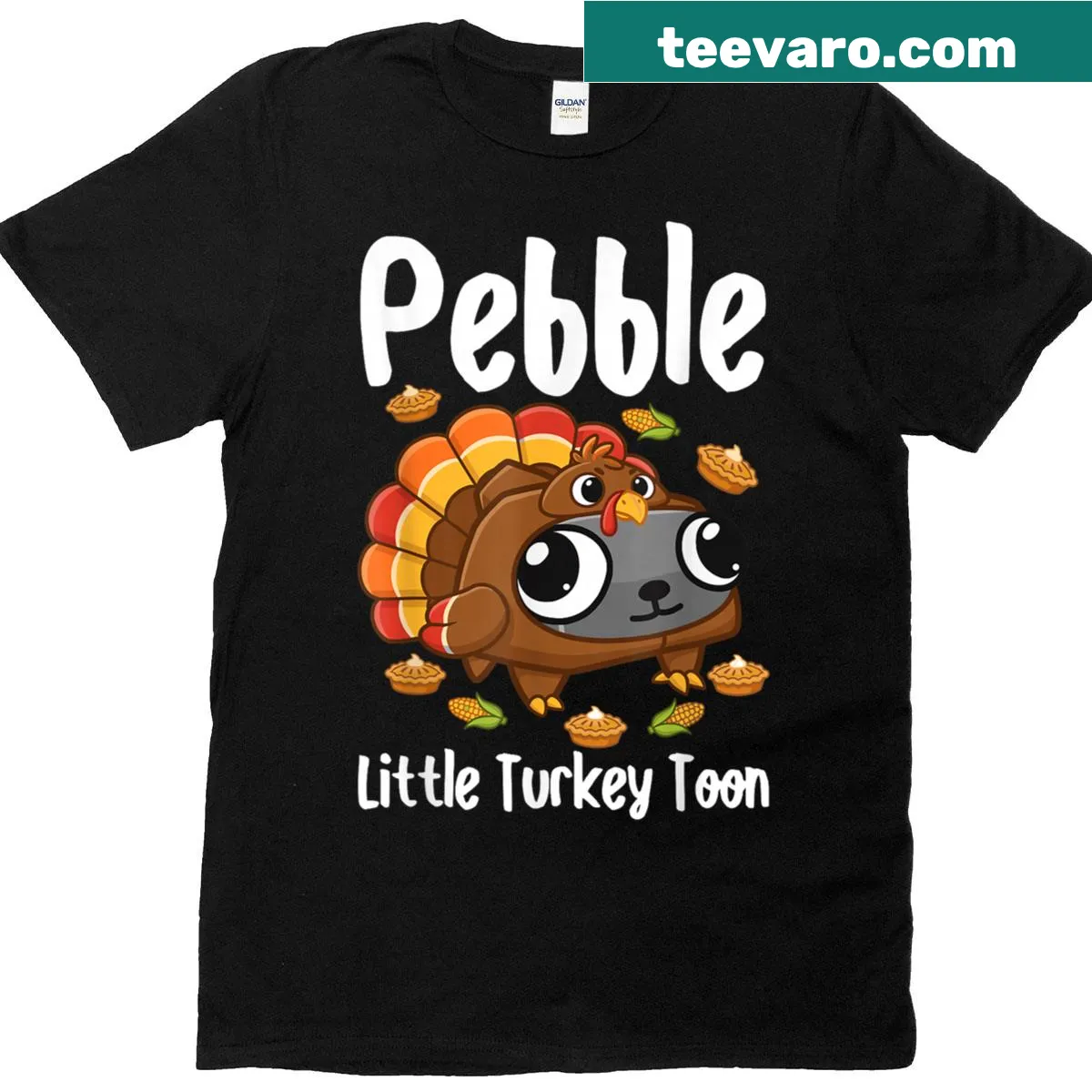 Cute cartoon turkey Thanksgiving T-shirt for kids — on a men's t-shirt