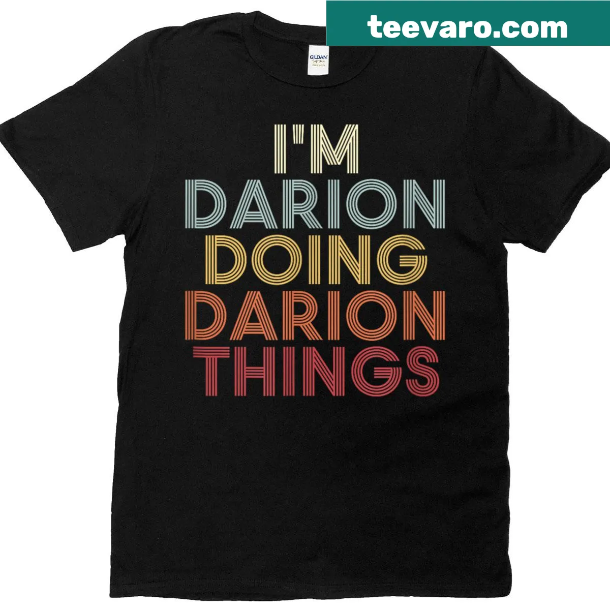 Personalized T-shirt displaying the name Darion in stylish typography — on a men's t-shirt