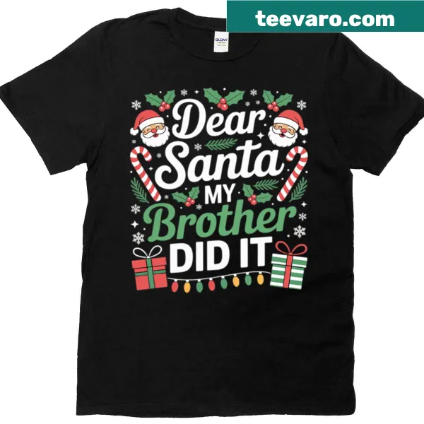 Kids Christmas T-shirt with funny message about Santa