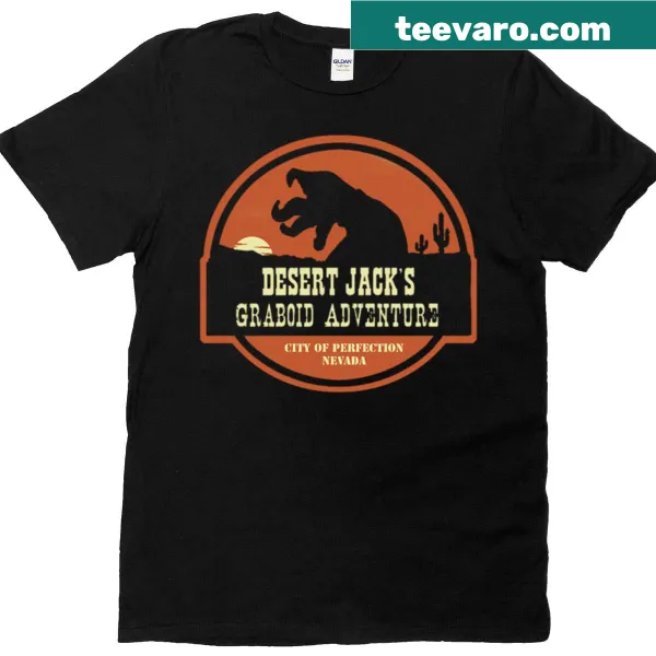 Adventure-themed T-shirt featuring the Graboid logo from Desert Jacks