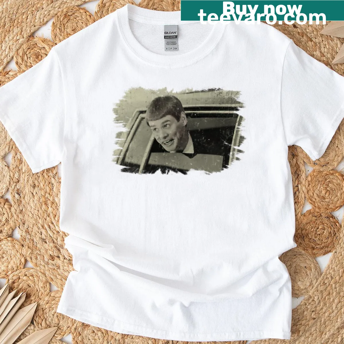 Vintage distressed Dumb and Dumber T-shirt design. — on a men's t-shirt