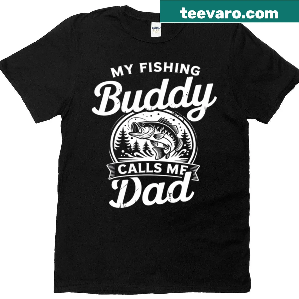 Heartfelt t-shirt for dads featuring fishing and family theme — on a men's t-shirt