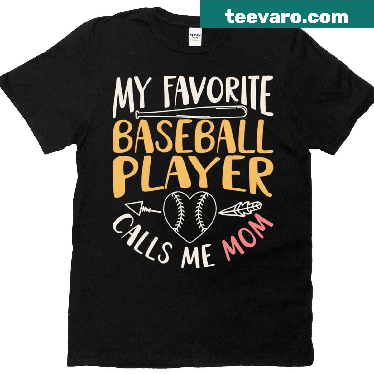 T-shirt for baseball moms with a loving phrase design. — on a men's t-shirt