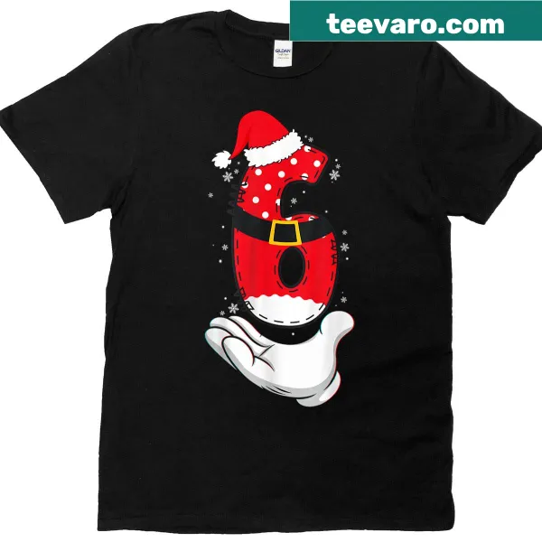 Funny typography design featuring numbers 6 and 7 for Christmas on a T-shirt