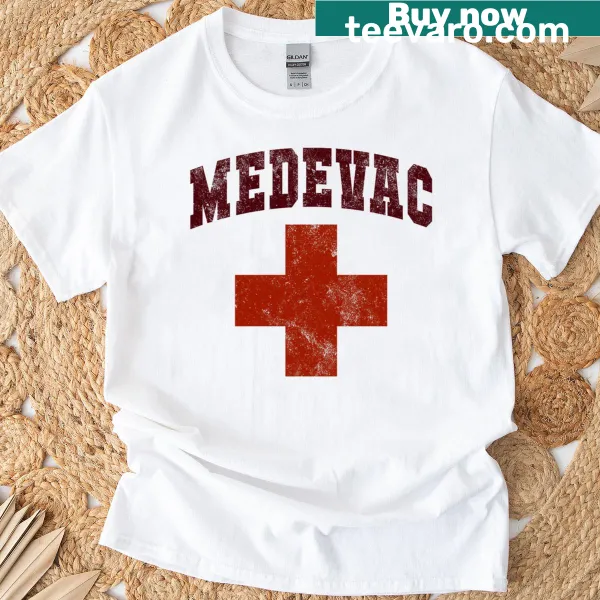 Funny T-shirt for veterans featuring medevac and beach themes