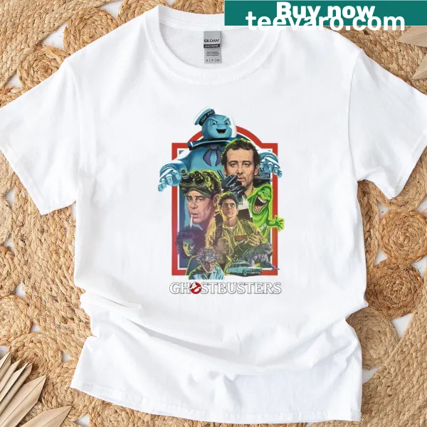Ghostbusters-themed t-shirt with iconic graphics