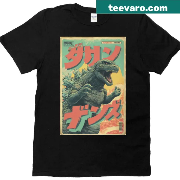Vintage Godzilla Kanji T-shirt featuring retro graphic