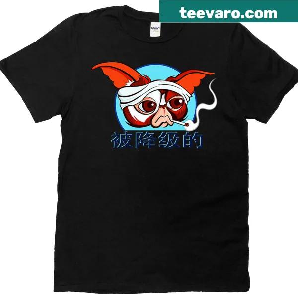 Cartoon graphic of a busted Mogwai from Gremlins on a T-shirt