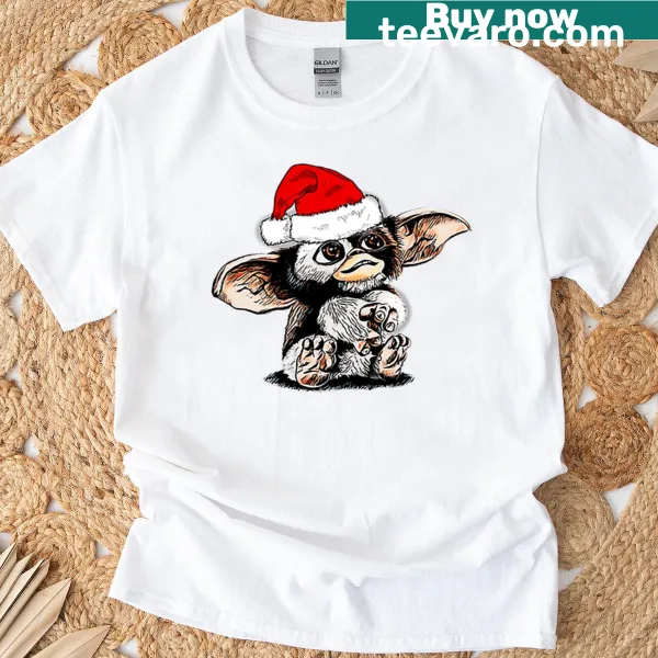 Christmas t-shirt featuring Gizmo from Gremlins in a playful design