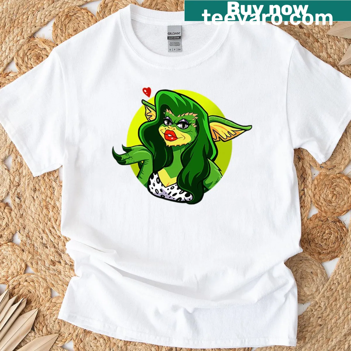 Cartoon design featuring Gremlins with a fun midnight theme — on a men's t-shirt