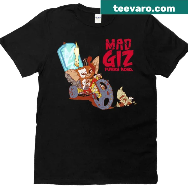 Unique T-shirt featuring Gremlins in a Mad Max-themed illustration