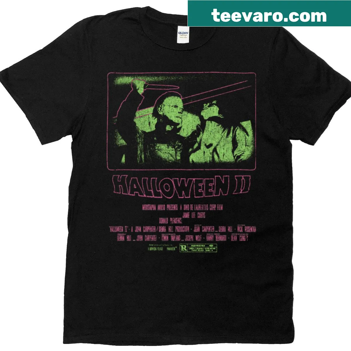Line art Halloween t-shirt with spooky elements — on a men's t-shirt