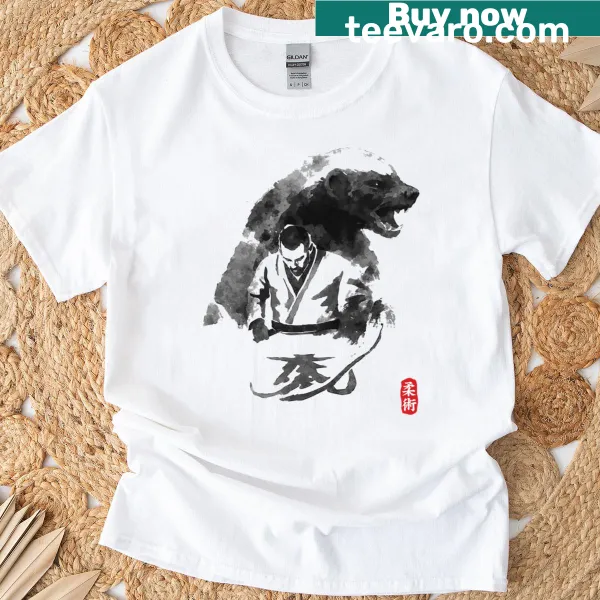 T-shirt featuring honey badger spirit design for Jiu Jitsu