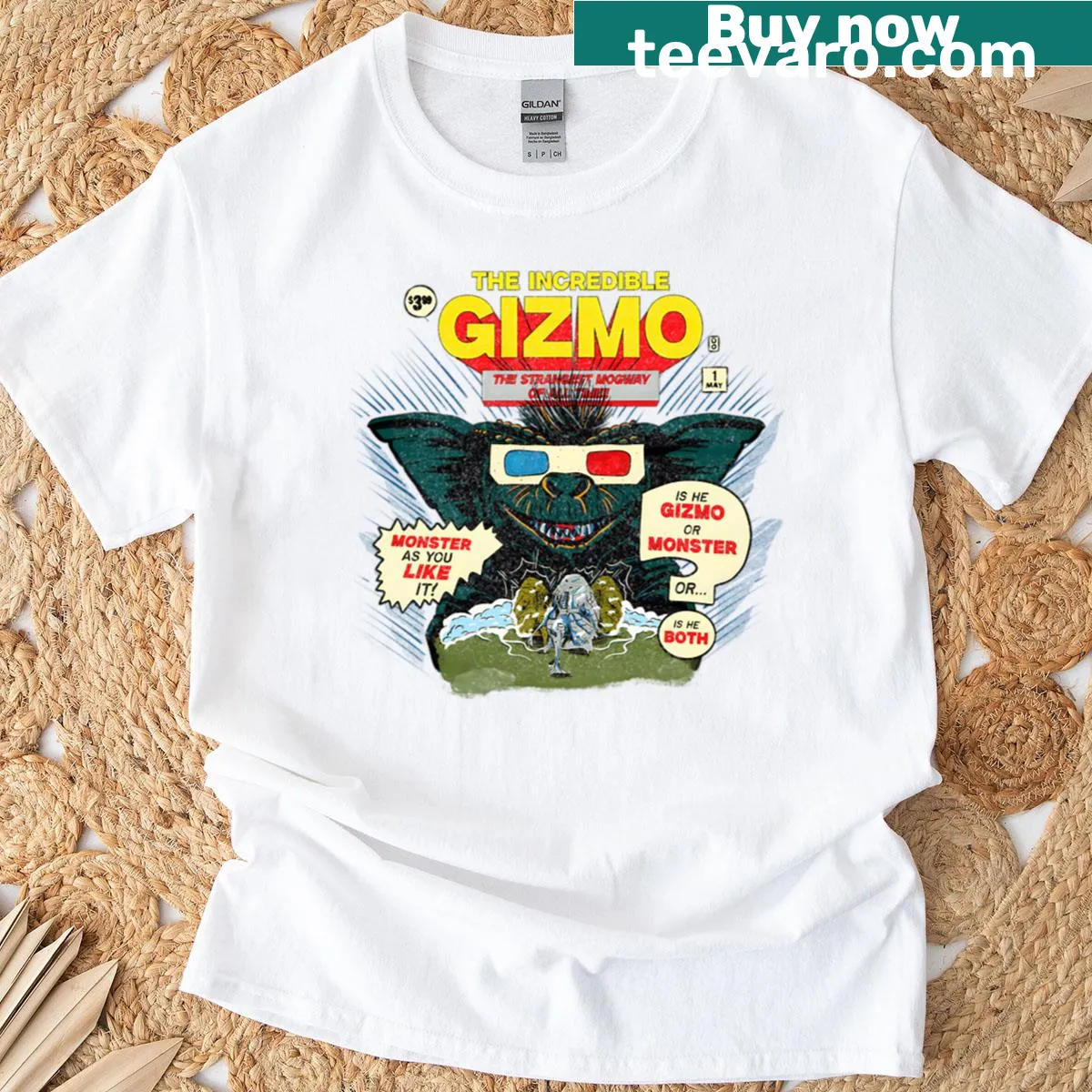 Vintage-style T-shirt featuring a humorous horror-themed 80s Christmas design — on a men's t-shirt