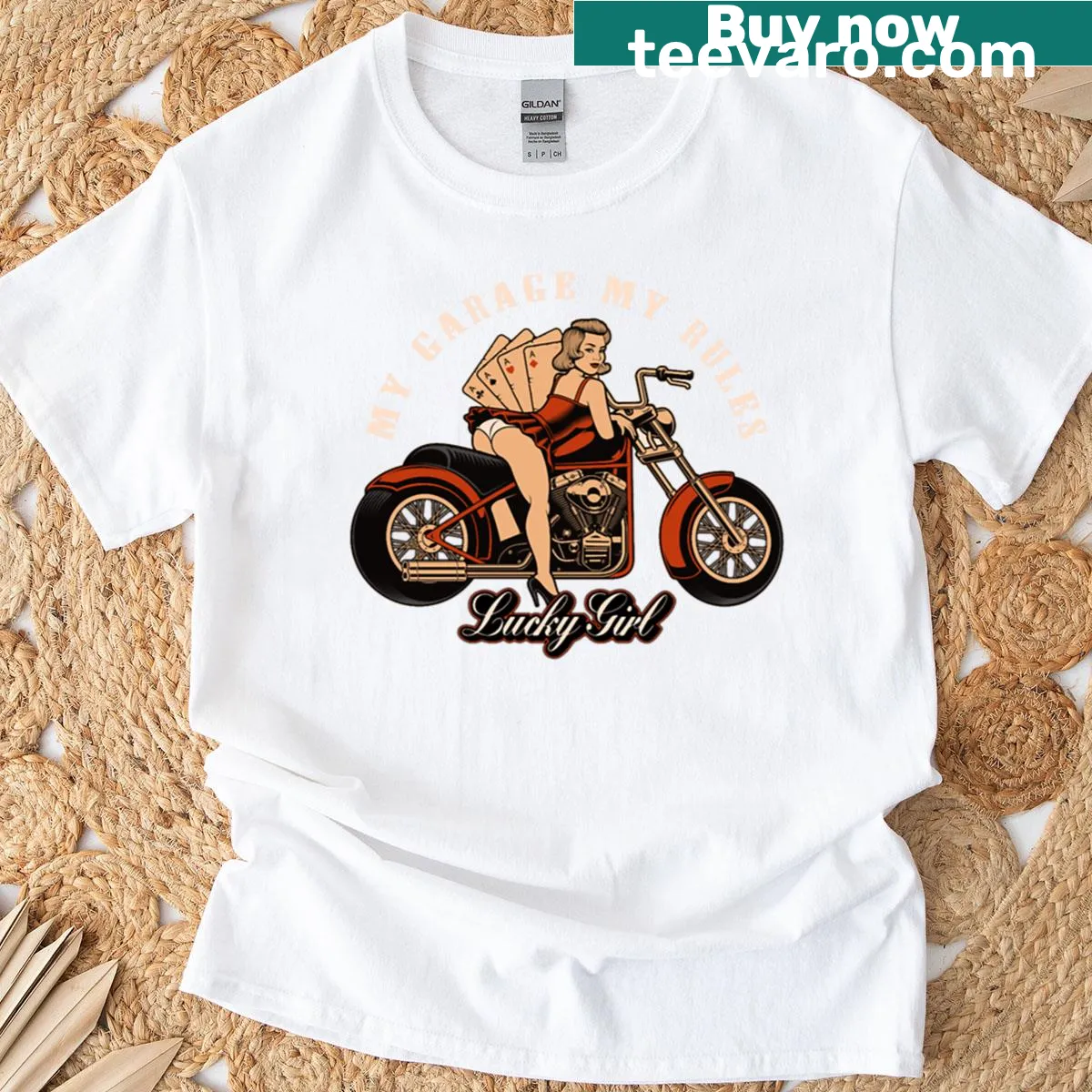 Retrocar graphic t-shirt with 'My Rules' phrase — on a men's t-shirt