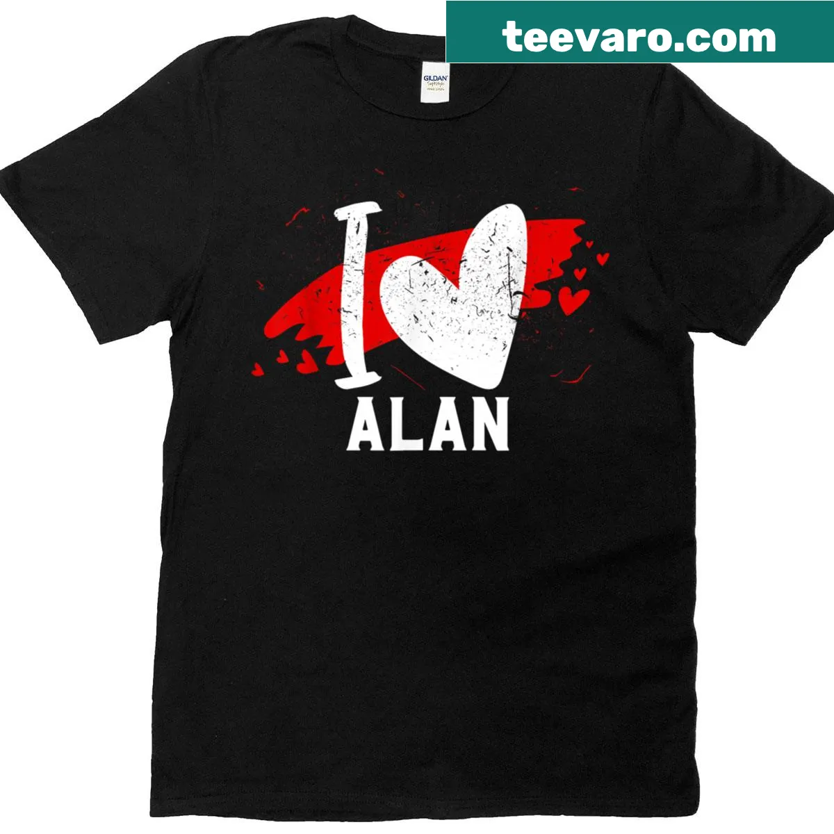 I Love Alan T-shirt with bold text design — on a men's t-shirt