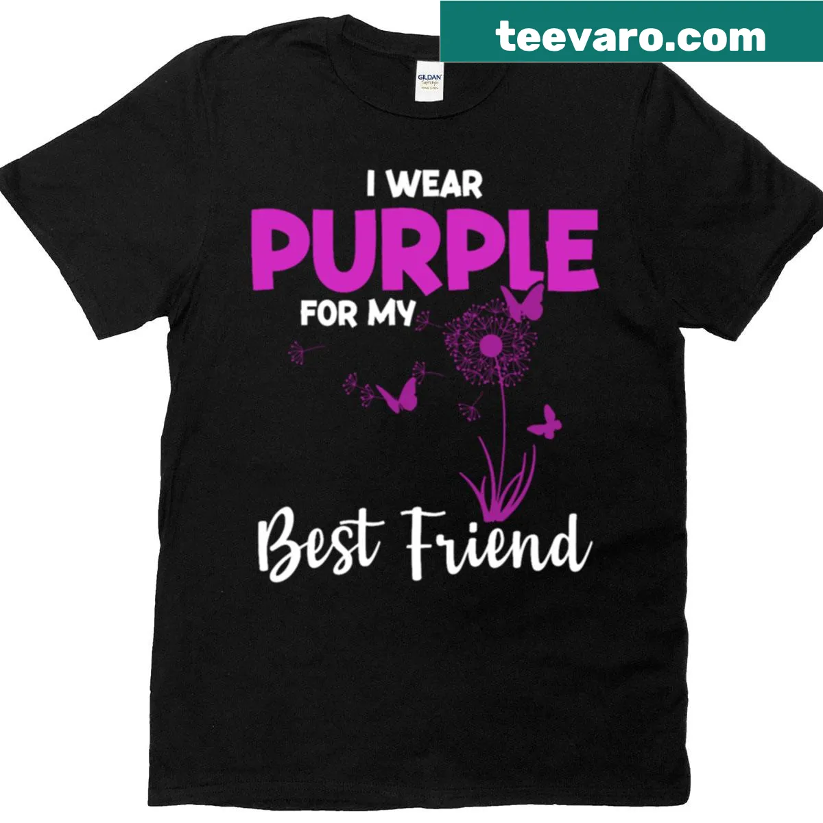 Inspirational T-shirt with text supporting epilepsy awareness in purple. — on a men's t-shirt