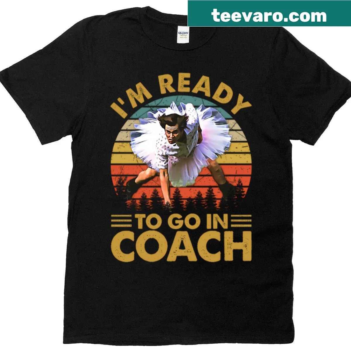Vintage t-shirt featuring the phrase 'I'm Ready To Go In Coach' for sports enthusiasts — on a men's t-shirt