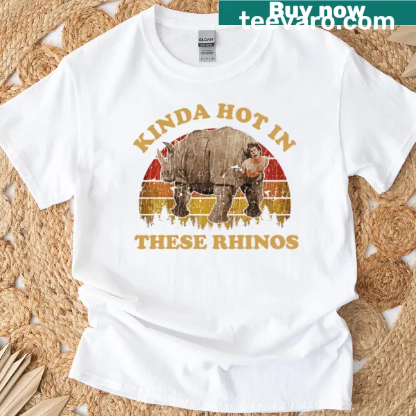 Exclusive art t-shirt featuring whimsical rhino graphics