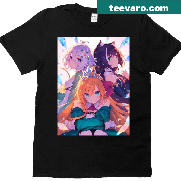 Princess Connect characters graphic T-shirt
