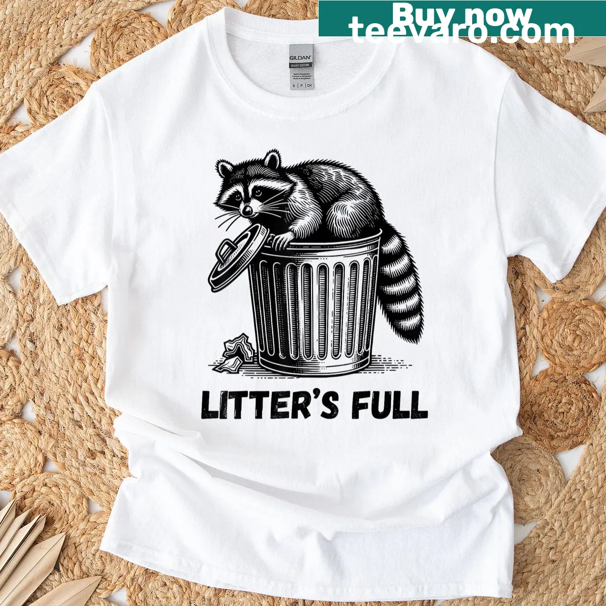 Funny Christmas T-shirt featuring a raccoon for cat lovers — on a men's t-shirt