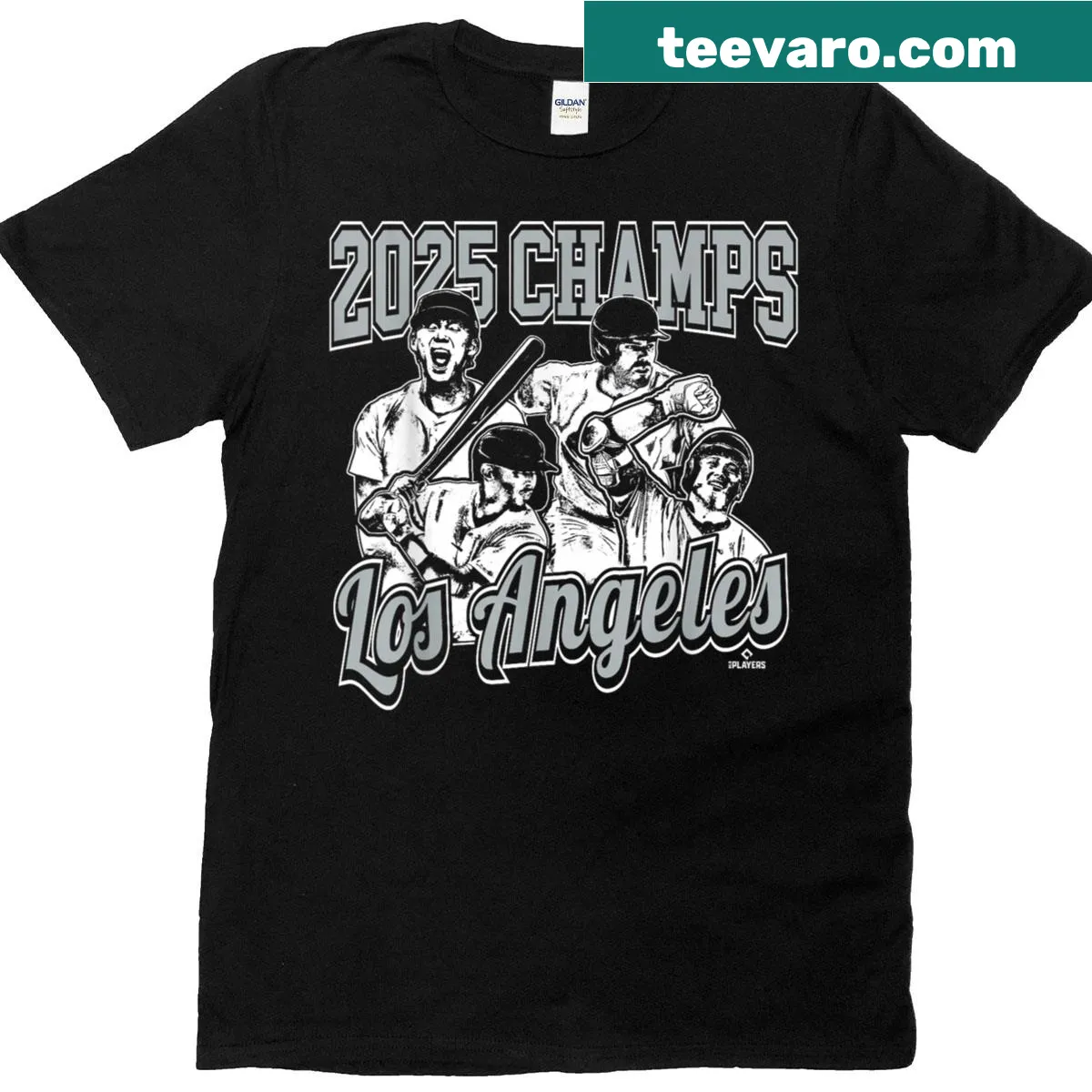 Los Angeles 2025 World Champions t-shirt with bold lettering — on a men's t-shirt