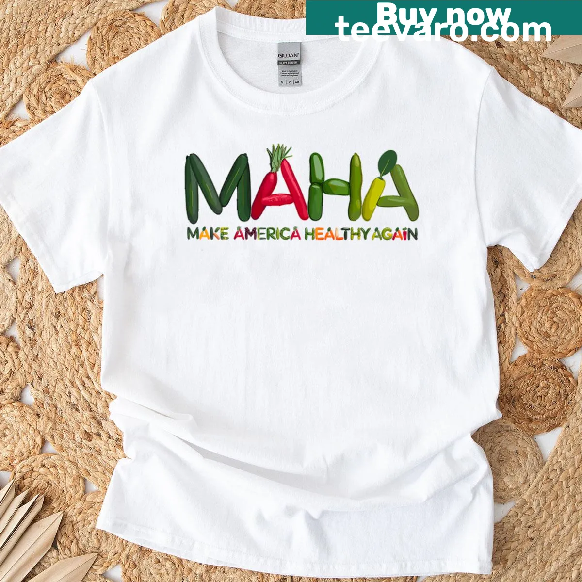 T-shirt featuring a health-conscious message — on a men's t-shirt