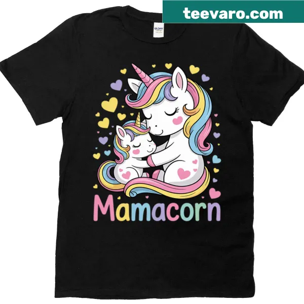 Mamacorn graphic featuring a unicorn with floral accents for mothers.