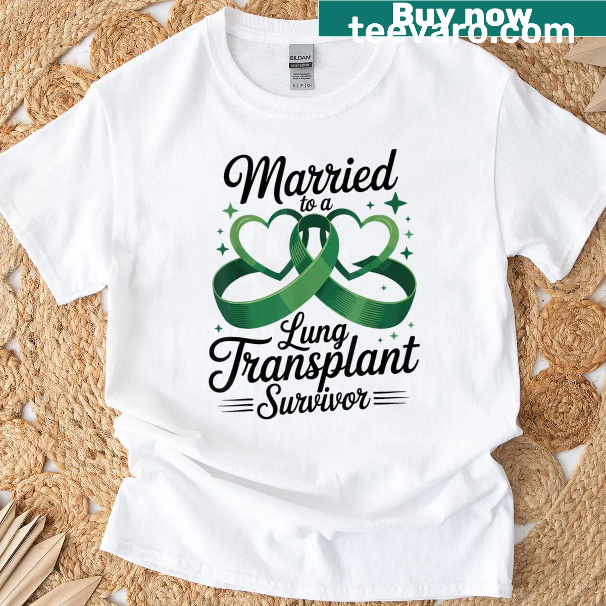 Heartfelt shirt celebrating lung transplant survivors — on a men's t-shirt