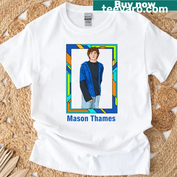 Vector artwork design of Mason Thames on a minimalist t-shirt