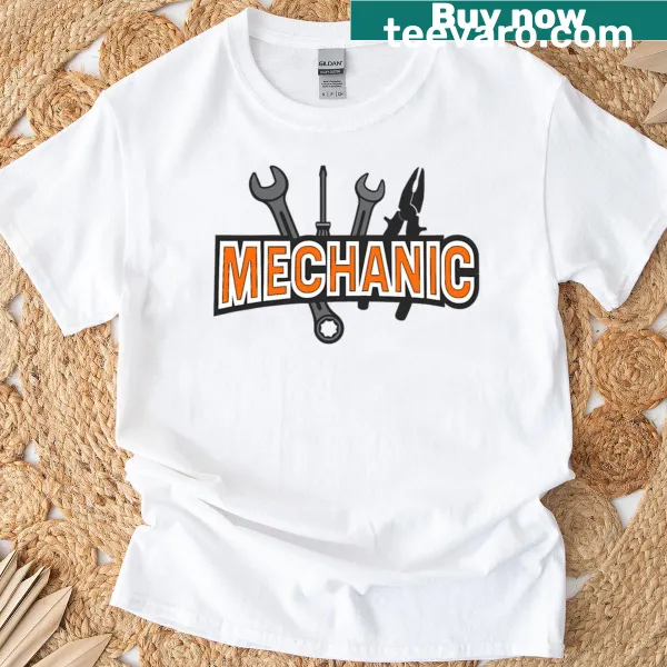 Bold mechanics quote T-shirt with Mac Tools imagery