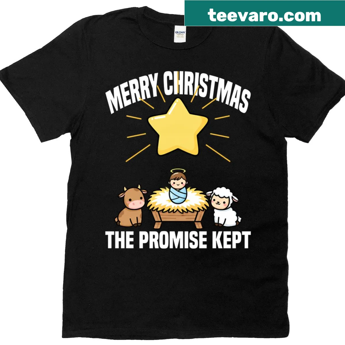 Merry Christmas typography T-shirt with an inspiring message. — on a men's t-shirt