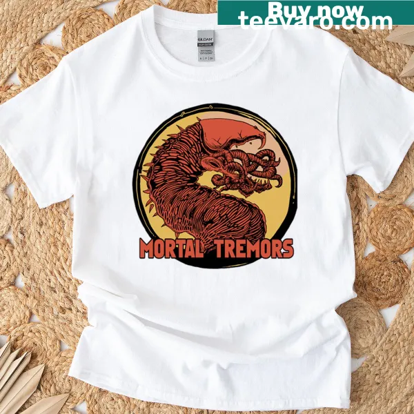 Edgy graphic T-shirt featuring 'Mortal Tremors' design