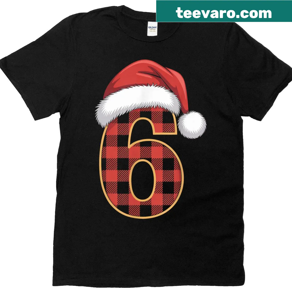 Christmas-themed T-shirt with 'Number 6 Christmas Six Seven 67' text — on a men's t-shirt