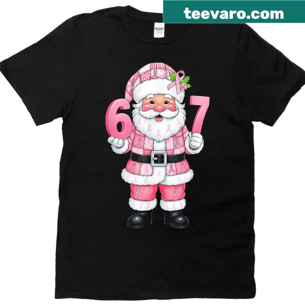 Patchwork Santa design on a Christmas awareness T-shirt