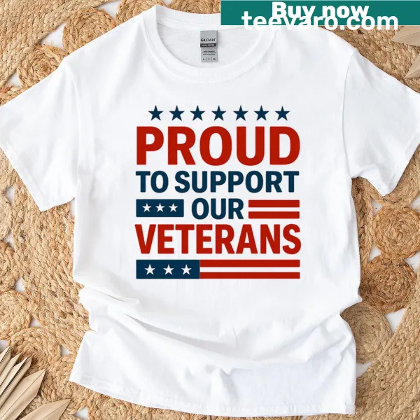 Patriotic USA flag design t-shirt supporting veterans