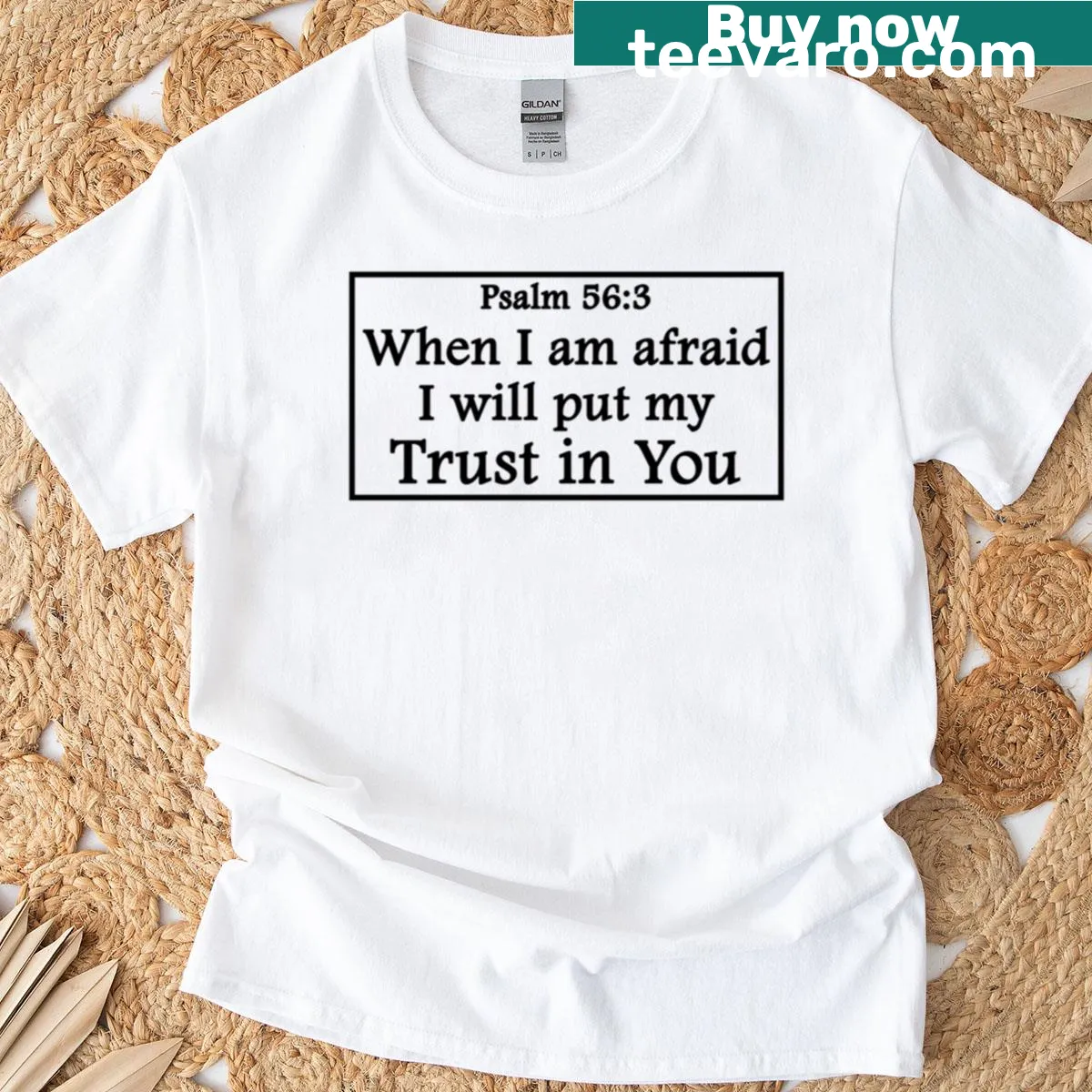 Inspirational t-shirt with 'Trust In You' text from Psalm 563 — on a men's t-shirt