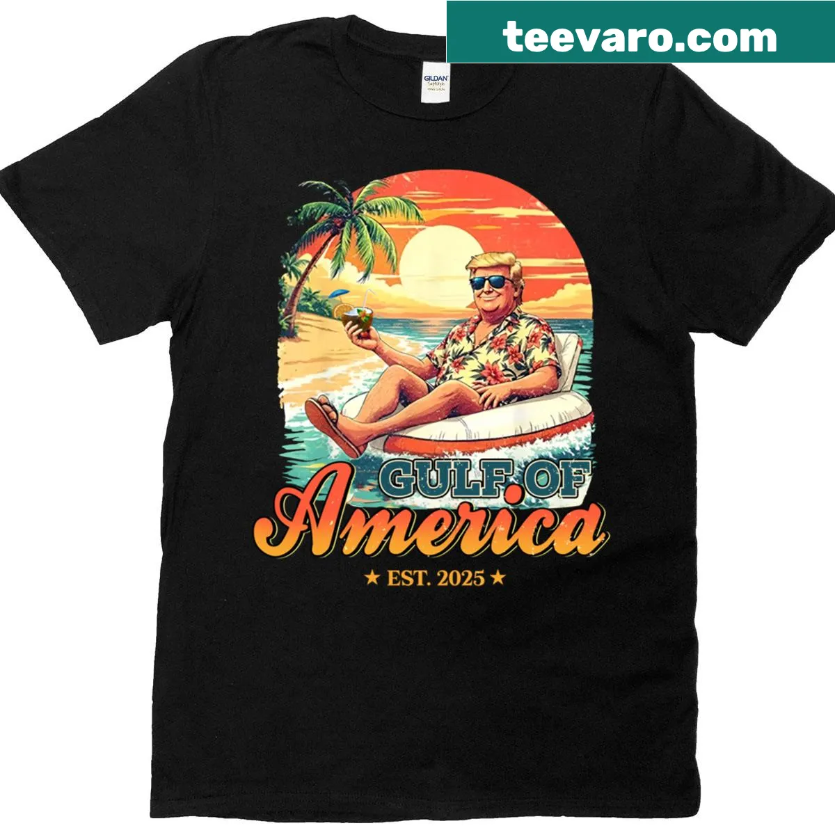 Vintage-style T-shirt with retro text about USA vibes — on a men's t-shirt