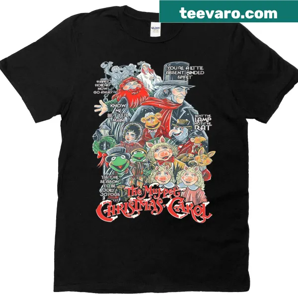 Retro Muppet Christmas Carol T-shirt with iconic characters and festive design