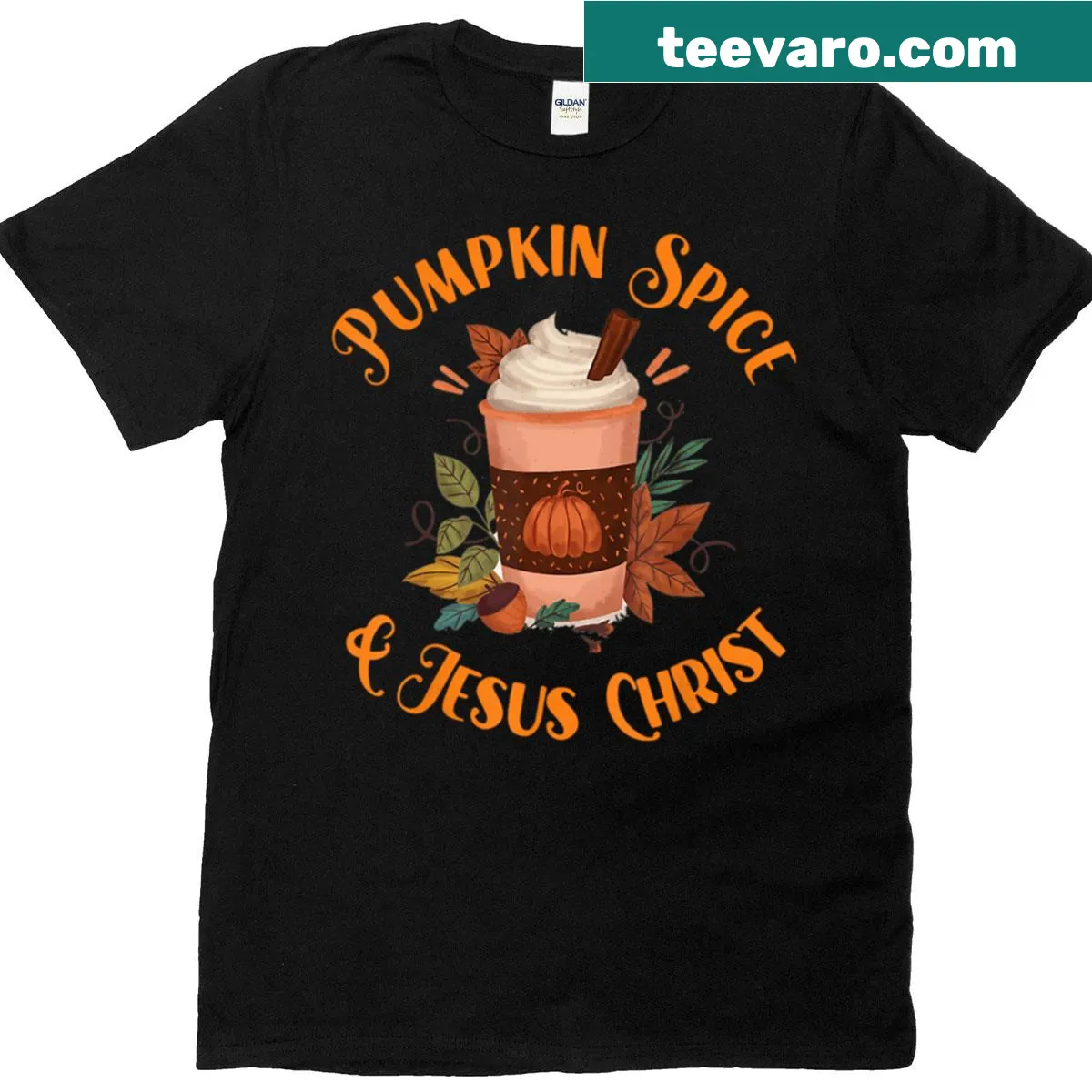 Retro-style Christmas pumpkin design with humorous elements — on a men's t-shirt
