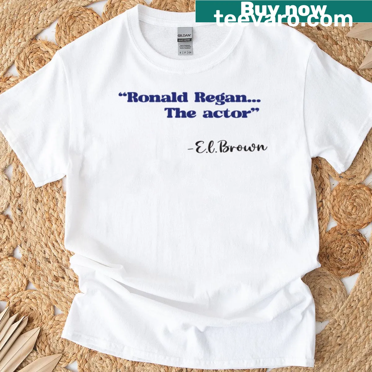 Tribute shirt featuring Ronald Reagan as an actor with classic film motifs — on a men's t-shirt