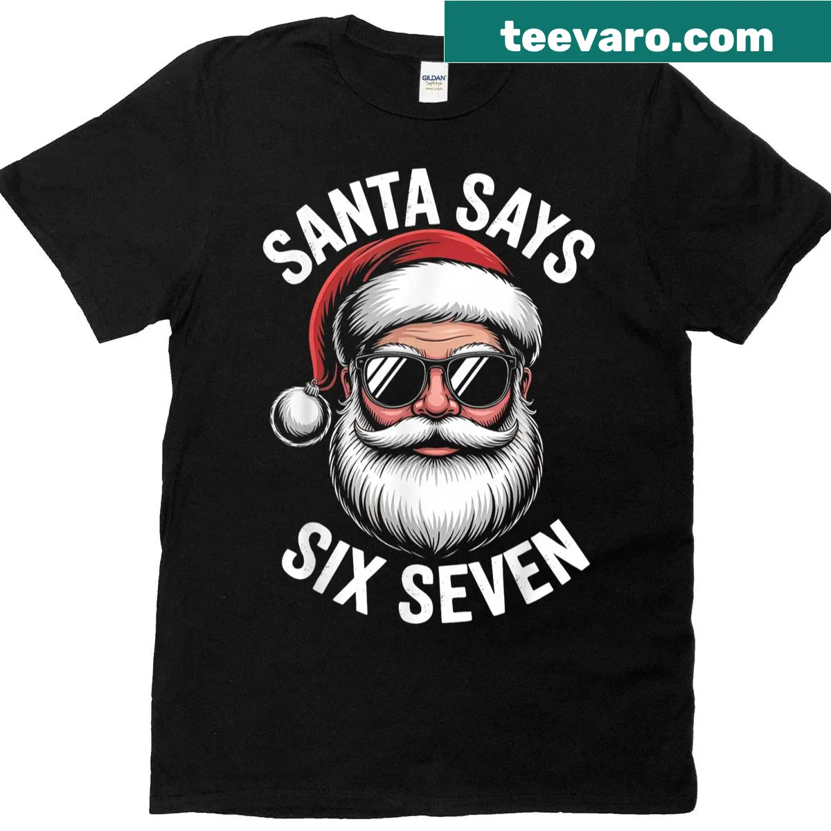 Cheerful 'Santa Says' graphic T-shirt — on a men's t-shirt