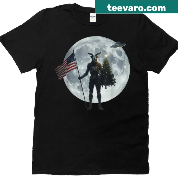 Christmas t-shirt featuring Santa with a skinwalker theme