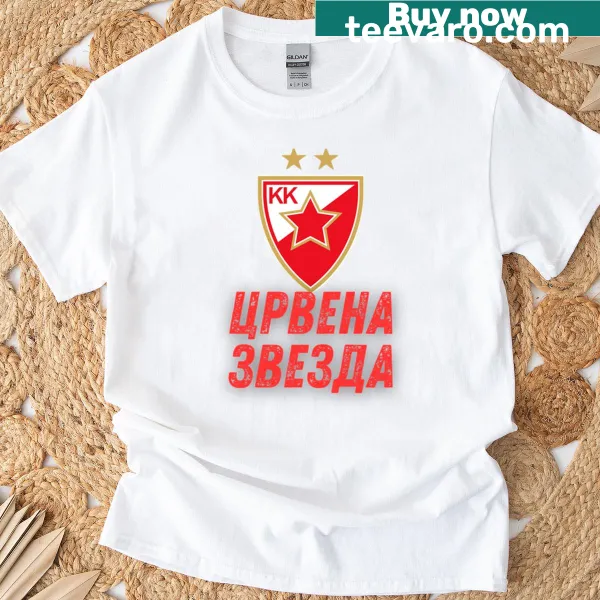 Crvena Zvezda logo graphic on Serbian basketball shirt
