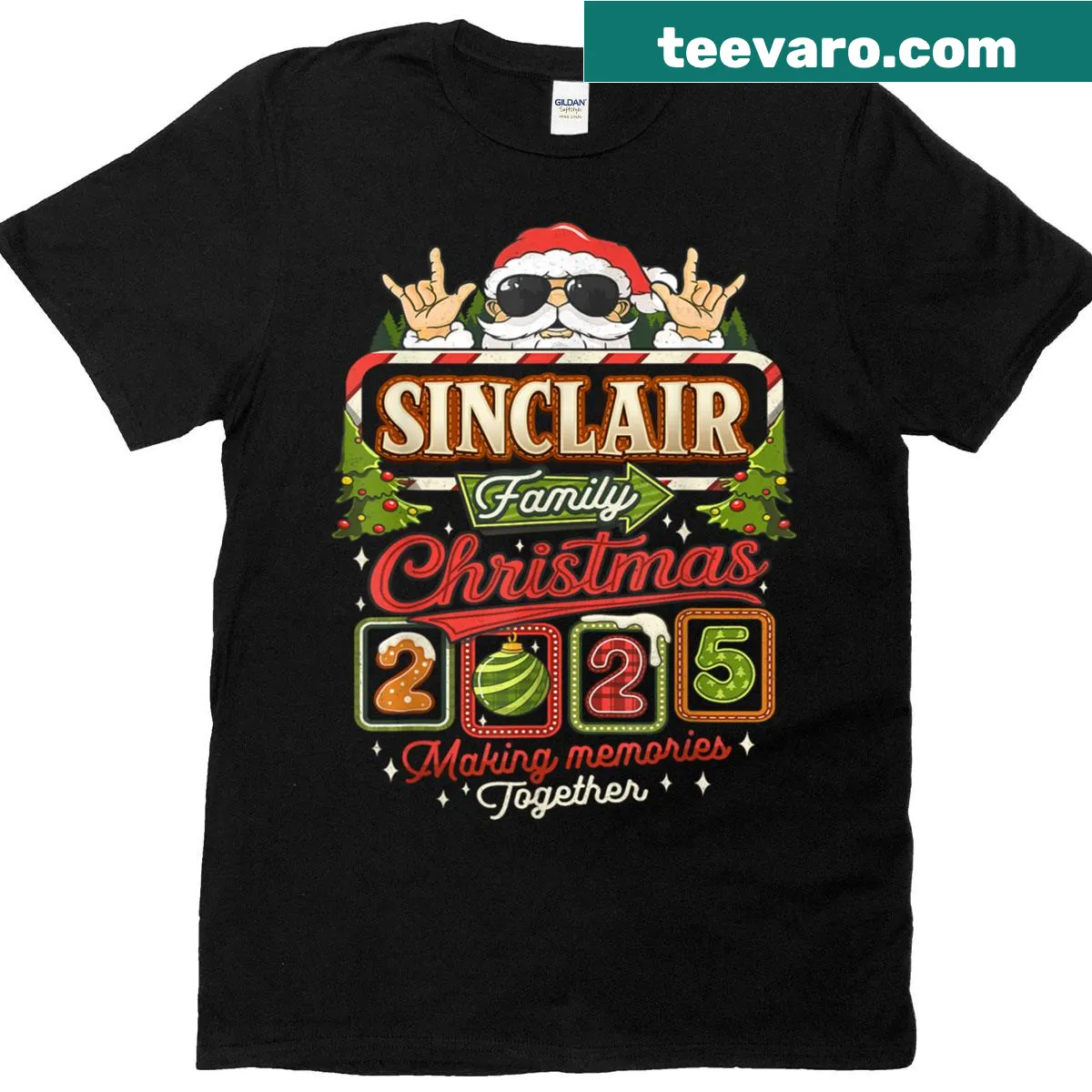 Christmas family t-shirt with text Making Memories Together — on a men's t-shirt