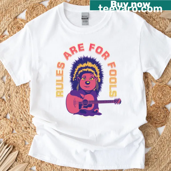 Playful T-shirt with 'Rules Are For Fools' text from Sing 2 featuring Ash