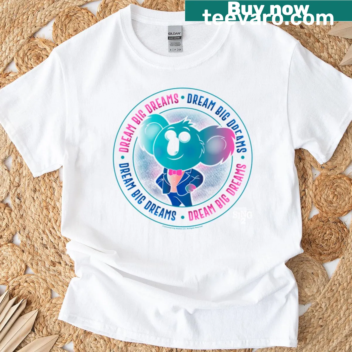Cute skeleton hugging bear t-shirt with Santa hat for Christmas — on a men's t-shirt