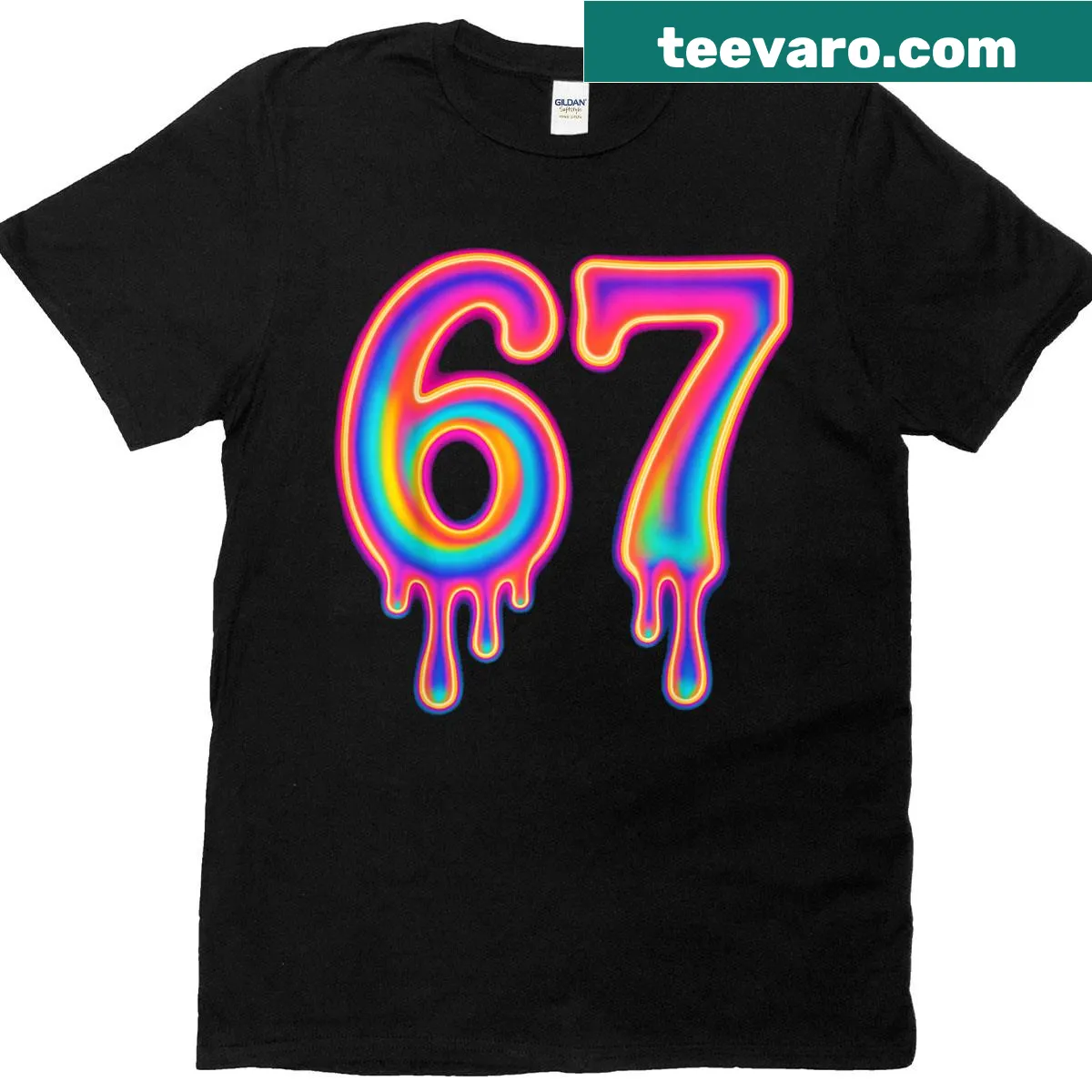 Funny T-shirt with 'Brainrot' phrase and vaporwave design — on a men's t-shirt